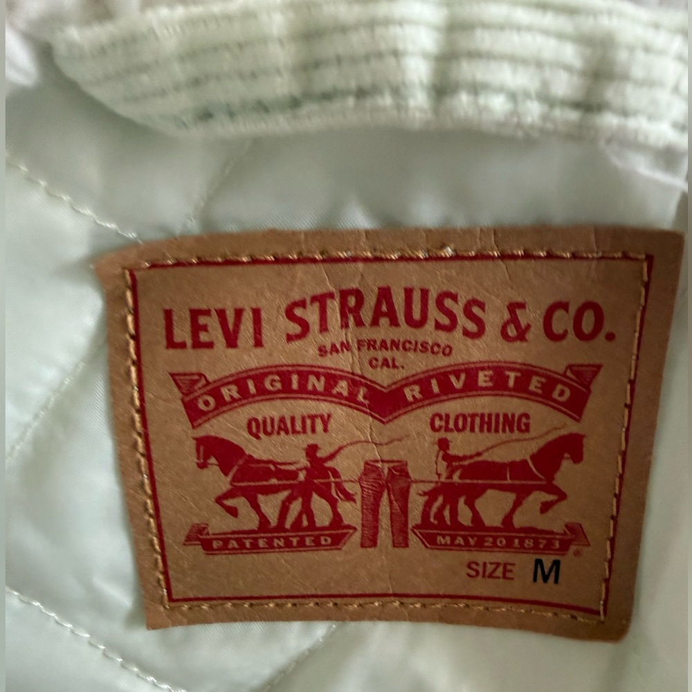 Levi's Women's Mint Green Ex Boyfriend Corduroy Sherpa Jacket Size Medium EUC - Picture 5 of 8
